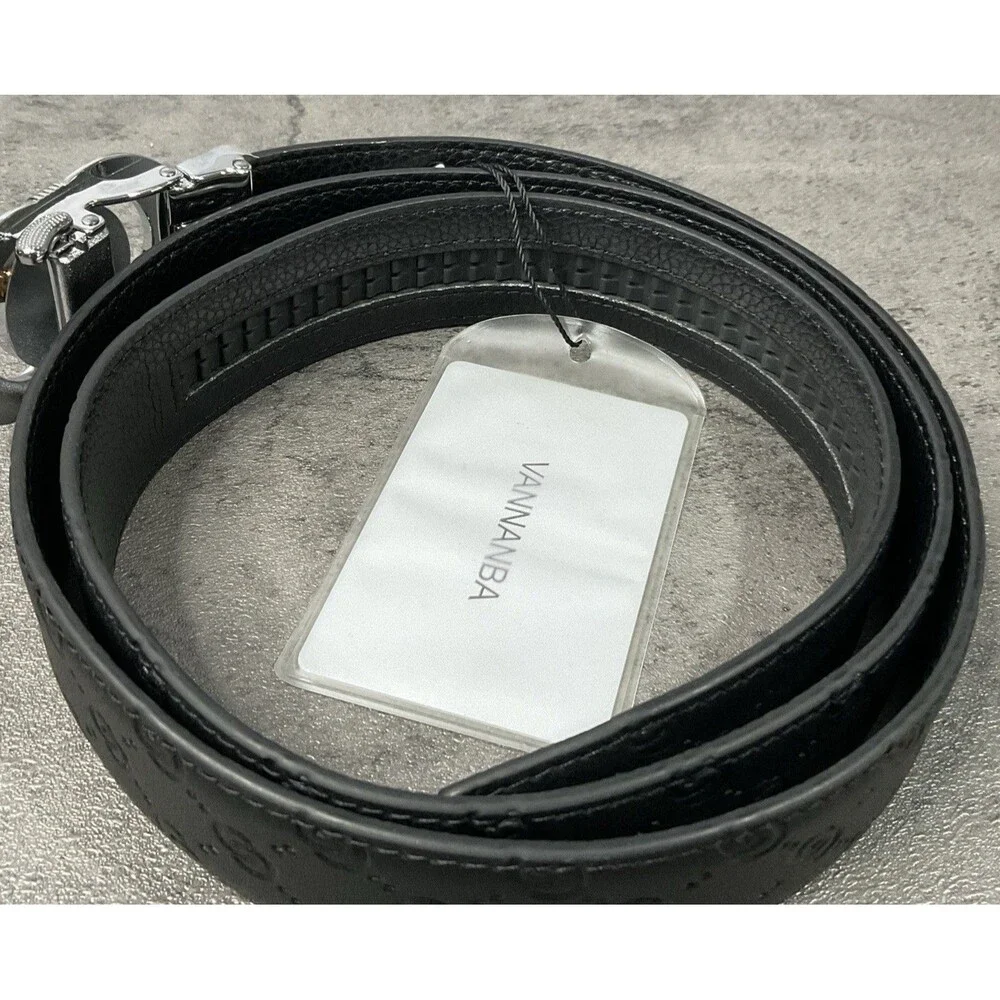 Vannanba Men’s Ratchet Leather Belt With Automatic Buckle Alloy